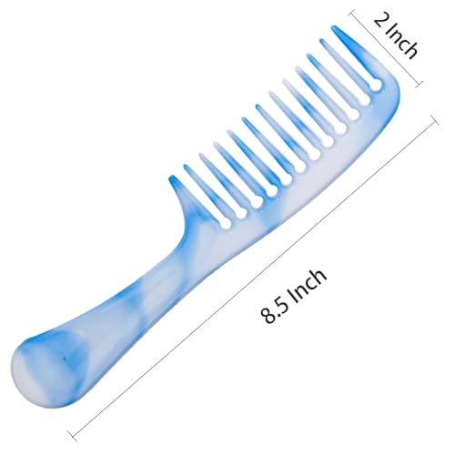JILFR 2-Pack Wide Tooth Hair Combs, 8.5" Long Handle Detangling Comb for Curly Hair
