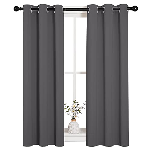 NICETOWN Grey Blackout Curtains - 29"W x 40"L Thermal Insulated Grommet Set