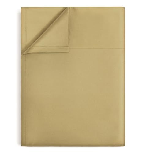 Twin Size Khaki Flat Sheet - Ultra Soft 1800 Microfiber Bedding