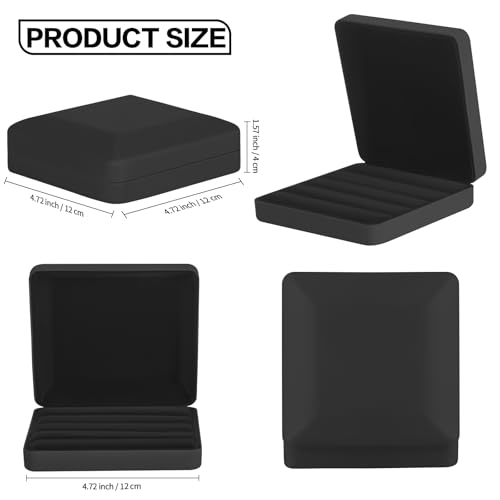 KUKUVR Travel Jewelry Organizer Box for Rings & Earrings - Black