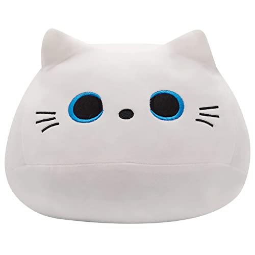 10-Inch Cute White Cat Plush Toy - Soft & Cuddly Gift