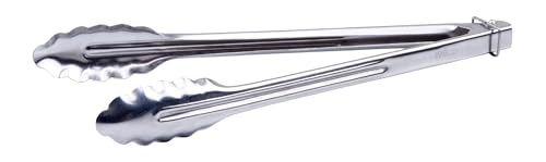 Winco 12-Inch Stainless Steel Heavy-Duty Utility Tongs with Locking Clip