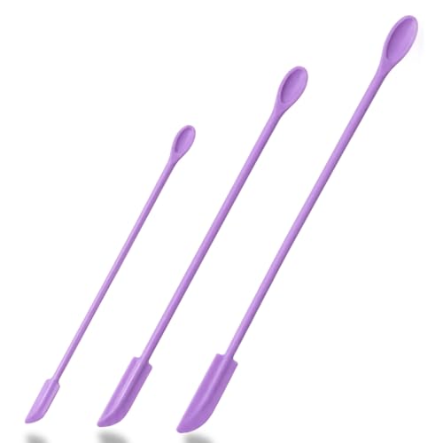 3 Pack Silicone Makeup Spatula Set - Mini Cosmetic Cream Scraper