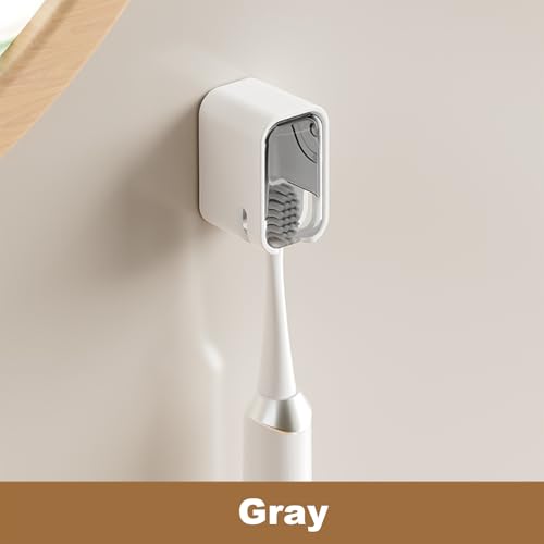 ROOM127 Wall Mounted Toothbrush Holder Set with Dispenser - Gray