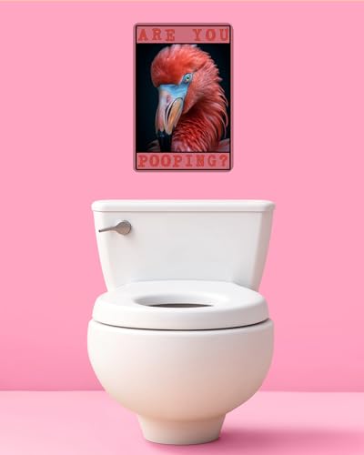 Funny Bathroom Retro Metal Sign - Are You Pooping Vintage Tin Sign 8x12in