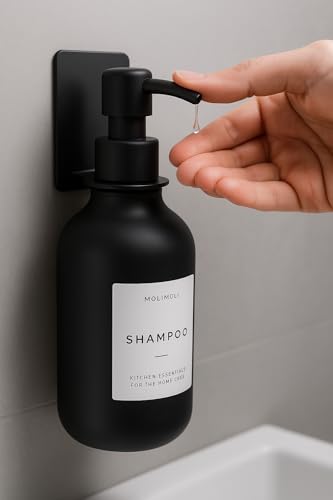 Molimoli Wall-Mounted Soap Dispenser Set, 500ml Matte Black, Set of 3