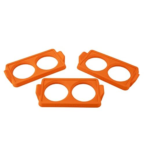 Blackstone 5600 Silicone Egg & Omelet Ring for Breakfast, Non Stick Food Grade Round Egg Cooking Shapers Ring Mold for Pancake, Patties & English Muffin ? Portable Griddle Accessories,Orange(Set of 3)