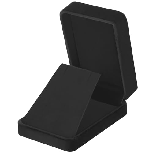 LETURE Velvet Jewelry Gift Boxes - Set of 2 for Necklaces, Earrings, Bracelets - Black Velvet Storage Cases