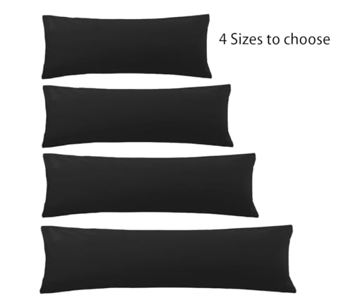 iMaylex 1800 Series Brushed Microfiber Body Pillowcase, Black, 20x48 Inch