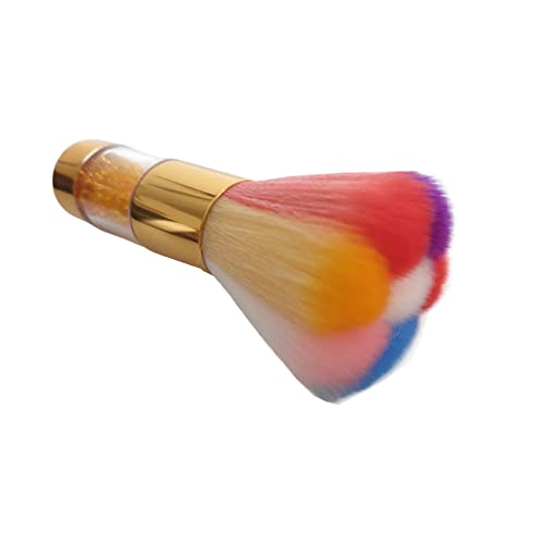 Honkenda Nail Art Dust Remover Brush with Rhinestone Handle Gold
