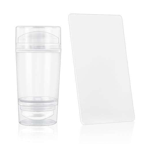 Clear Nail Stamper Set Double Headed Silicone French Tip Tool with Scraper