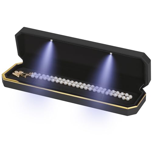 Luxury LED Jewelry Box with Velvet Interior - Necklace Organizer