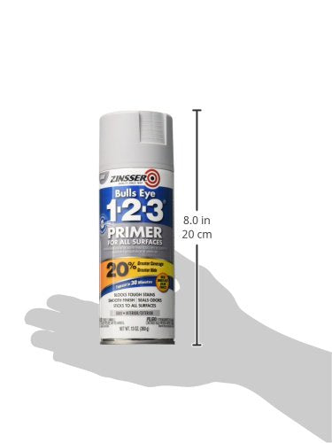 Zinsser Bulls Eye 1-2-3 All-Surface Spray Primer, Gray, 13 oz