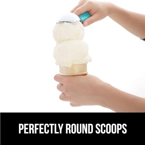 GORILLA GRIP® Heavy Duty Ice Cream Scoop - Turquoise, Ergonomic Design