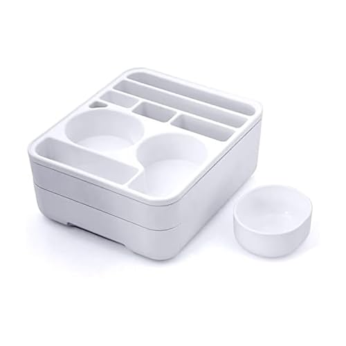 Copco Couch Caddy Organizer with Removable Snack Cup - Versatile Storage Solution for Remotes, Glasses, Snacks, and More, White