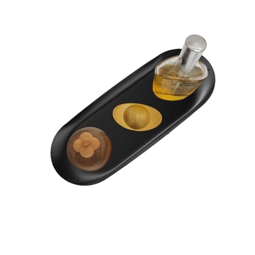 2-Pack Black Decorative Tray for Jewelry & Perfume - 9 x 3.7 in (2BLACK-Tray-XL)