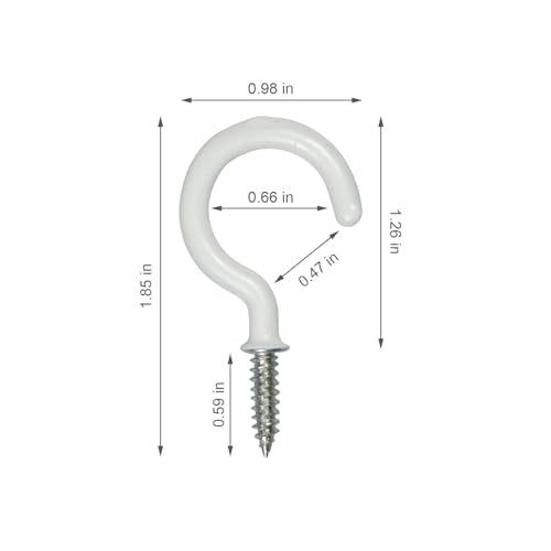 FOHOLA 5 Pack Vinyl Coated Ceiling Hooks, 1-1/4 Inch Screw in Mug Hooks