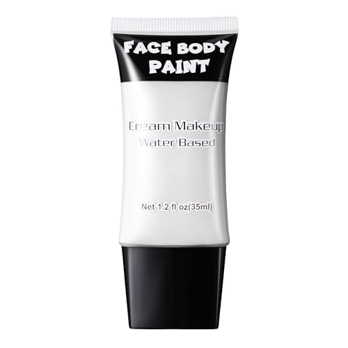 White Face Paint Cream - Professional Water-Based FX Body Makeup for Halloween Costumes