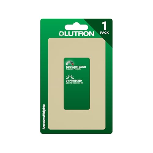 Lutron Claro Screwless Light Switch Cover Plate - Ivory, 1 Gang