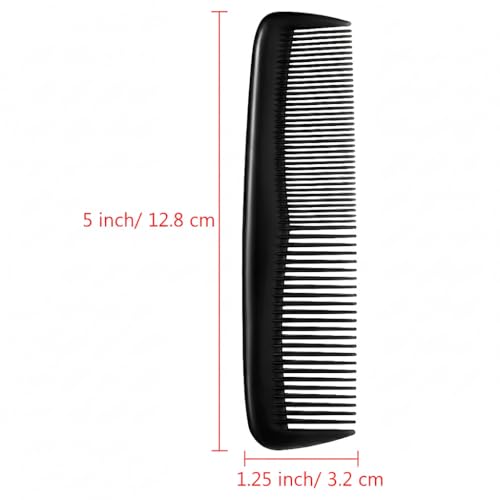Bexter Unbreakable Hair Combs Set - 5 Inch Dual-Bristle Styling Combs, 6 Pack Assorted Colors