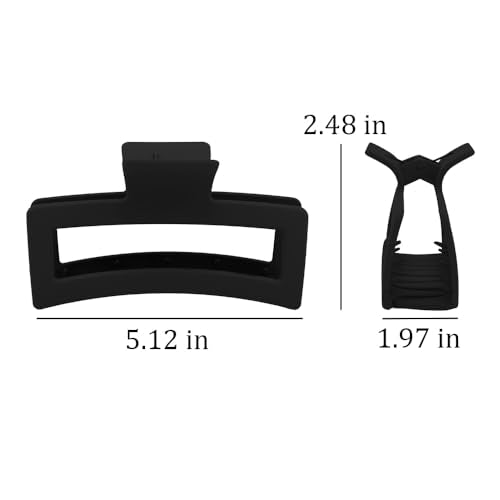 AOPRIE Large Claw Hair Clips for Thick and Thin Hair 4 Pack Black