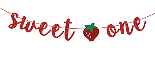 Strawberry Sweet One Banner for 1st Birthday Party Decor