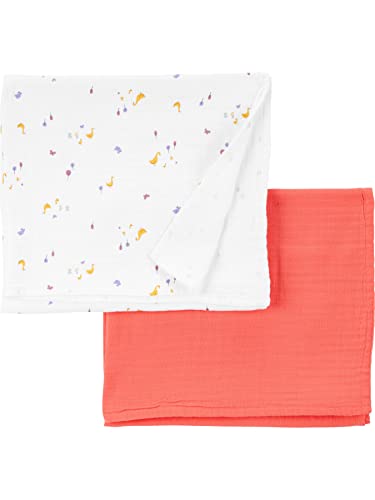 Cotton Gauze Blanket 2-Pack for Babies - Orange/White Ducks
