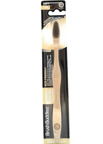 Brush Buddies Bamboo Charcoal Toothbrush, Soft Bristles, Eco-Friendly