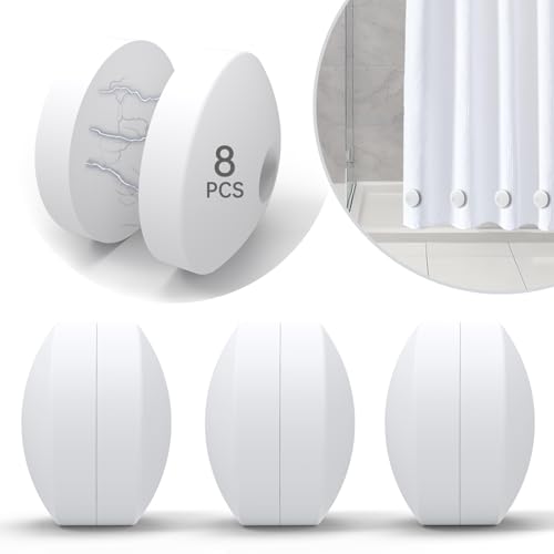 MtMinn Shower Curtain Weights - Waterproof Silicone Magnetic Clips (4 Pairs)