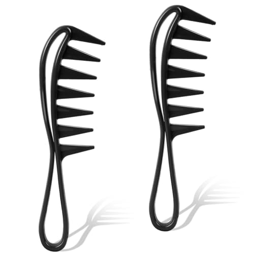 Mozeat Lens Wide Tooth Comb for Curly Hair, 2 Pack Anti-Static Shower Comb