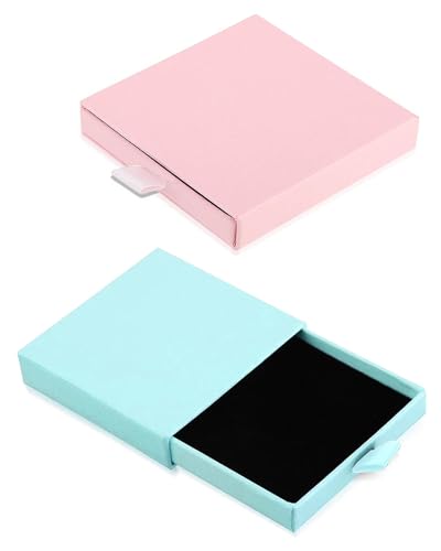 JELIEE 2-Pack Small Jewelry Gift Boxes with Cotton Padding, 3.1-Inch