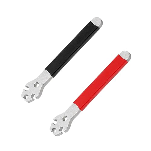 2 PCS Bicycle Spokes Wrench Durable Bike Spoke Wrench Spoke Tool Bicycle Wrench Tool Cycling Spanner for Biking Cycling Mountain Bike(Black+Red)