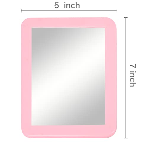 5x7 Real Glass Magnetic Locker Mirror - Pink Decor Accessory