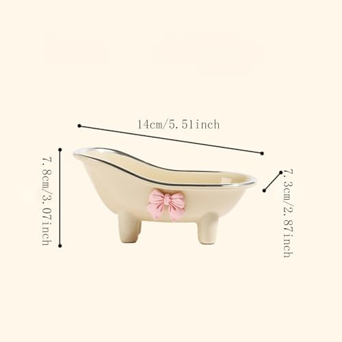 5.5" Mini Bathtub Soap Dish - Self-Draining Holder for Bathroom