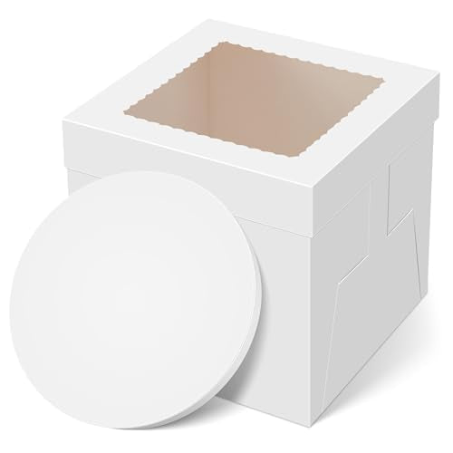 Kootek 10-Inch Cake Box with Window & Cake Board Set