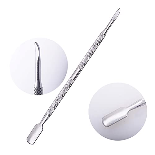 Dual Ended Stainless Steel Cuticle Pusher and Nail Cleaner 4-Pack