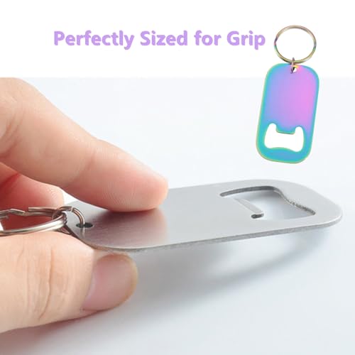 Colorful Stainless Steel Bottle Opener Keychains - 4 Pack