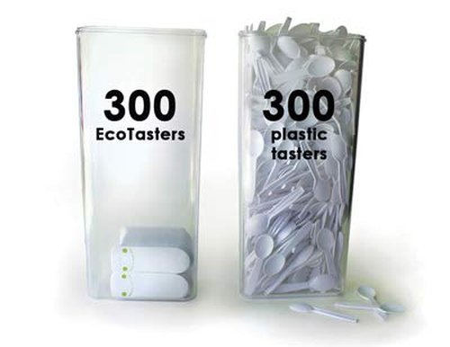 EcoTaster® Mini Bulk Case of 2,500 Compostable, Disposable, Plastic-Free Tasting Spoons 3.25" (83mm)