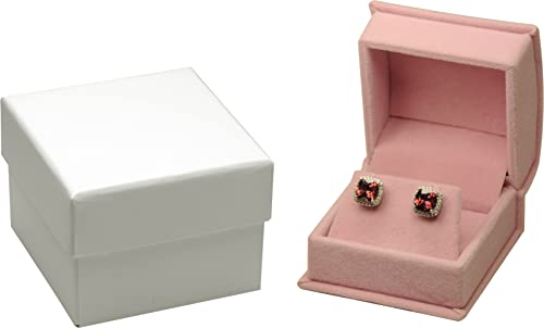 Luxury Pink Velvet Earring and Necklace Gift Box with Extra Packer