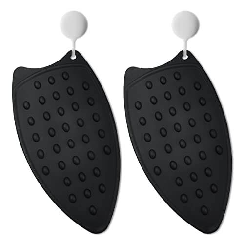Yuntop Silicone Iron Rest Pads - 2 Pack Black Heat Resistant Mats