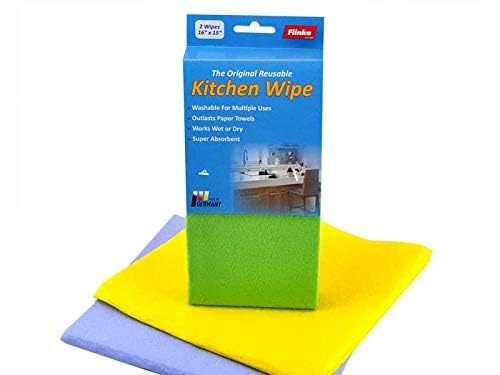 Flinka Large Reusable Kitchen Wipes - 2 Pack, Washable Eco-Friendly Cloths