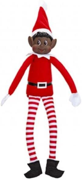 Christmas Elf Behaving Badly Plush Toy - Naughty Bendy Doll | 12-Inch Black Elf for Holiday Fun