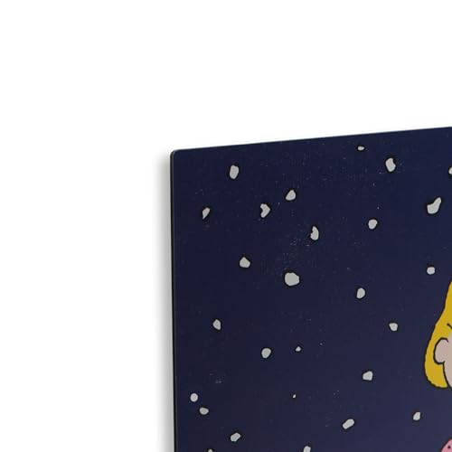 Navy Peanuts Charlie Brown Snoopy & Friends Carolling Metal Sign - Holiday Decor