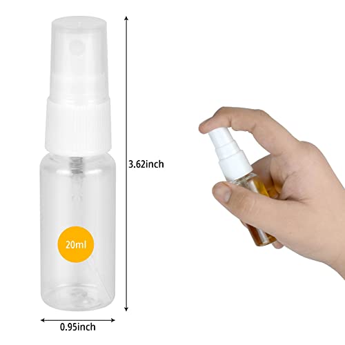 FOHOLA 20ml Clear Travel Spray Bottles Refillable Mist Atomizer Set 2 Pcs