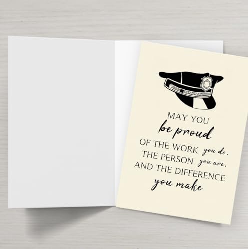Police Officer Appreciation Card BT-186 with Kraft Envelope & Gold Seal