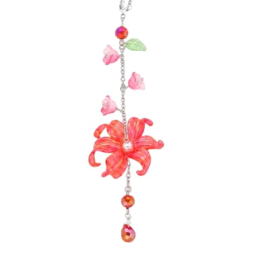 Lily Flower Car Charm - Elegant Resin Waterlily Suncatcher