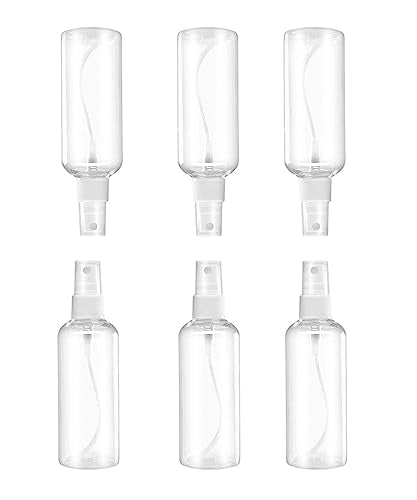 MUUZLL Travel Spray Bottles 2oz 50ml Clear Plastic Fine Mist 6 Pack