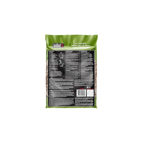 Weber Apple Wood Chips, 2 lb (Pack of 2) - Perfect for Grilling & Smoking