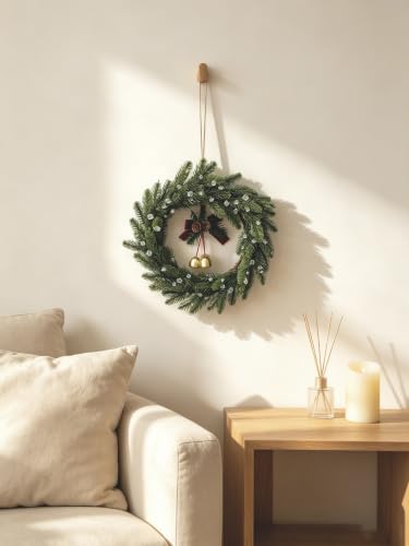10 Inch Artificial Norfolk Pine Wreath for Front Door & Holiday Decor