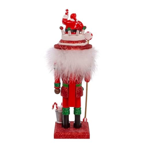 10-Inch Hollywood Black Nutcracker with Santa Hat - Red Variation